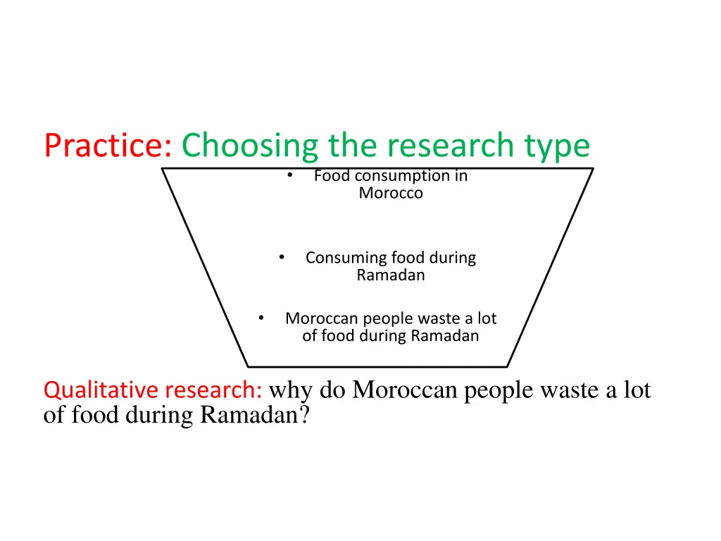 practice choosing the research type food