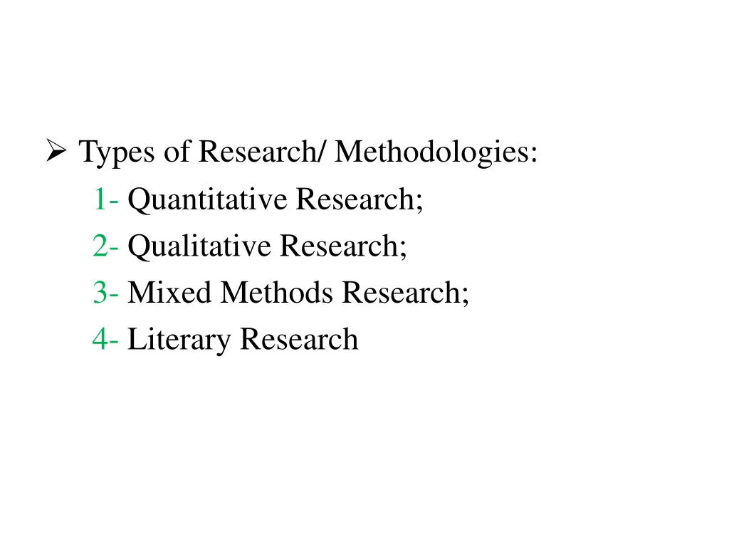 types of research methodologies 1 quantitative