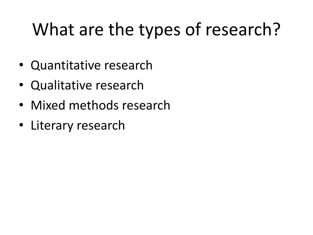 what are the types of research