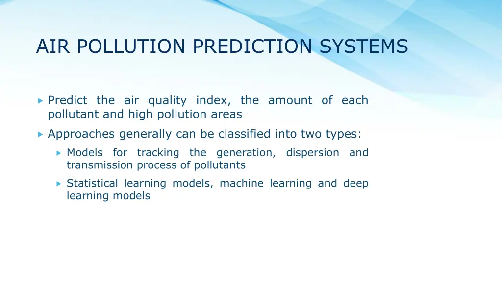 air pollution prediction systems