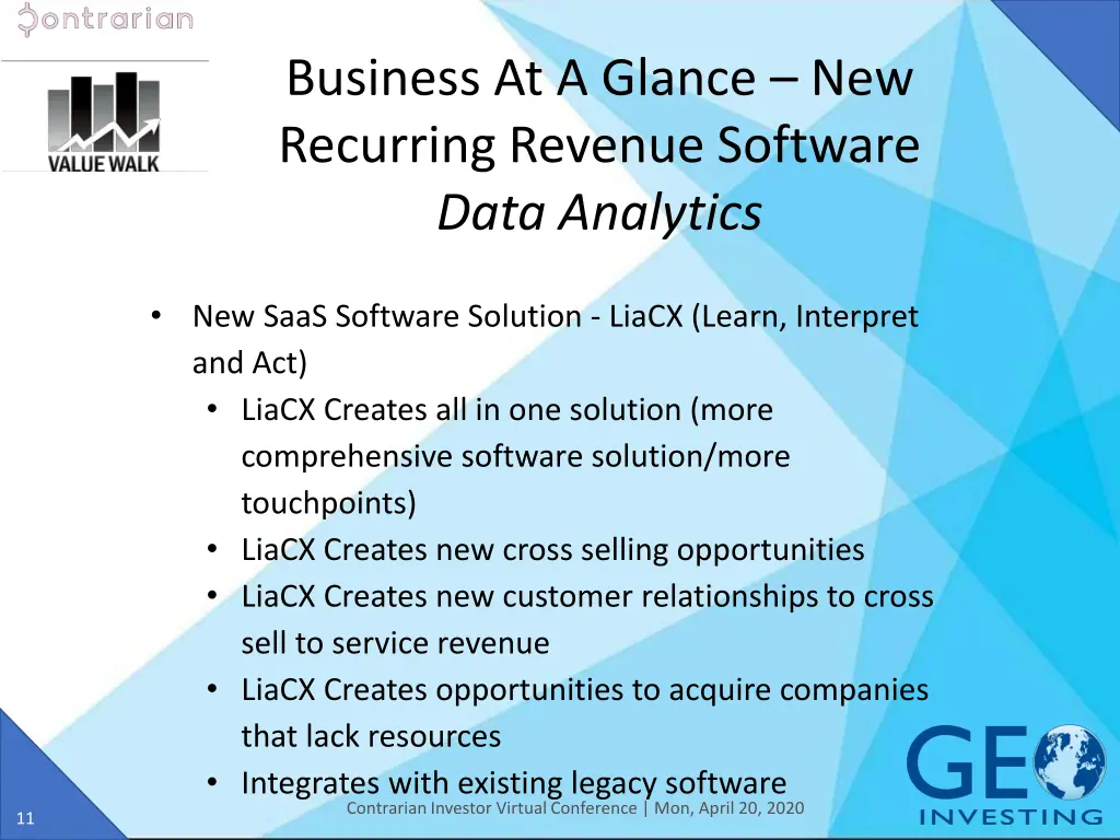 business at a glance new recurring revenue