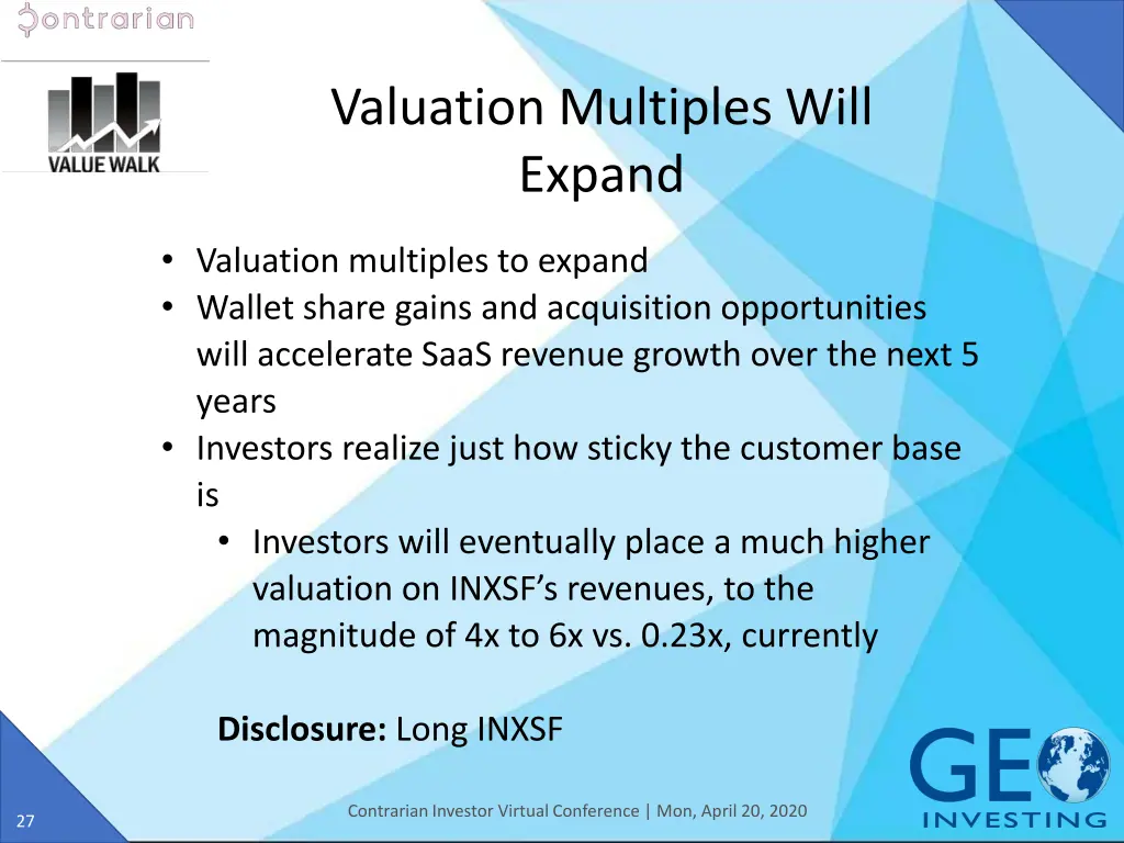 valuation multiples will expand