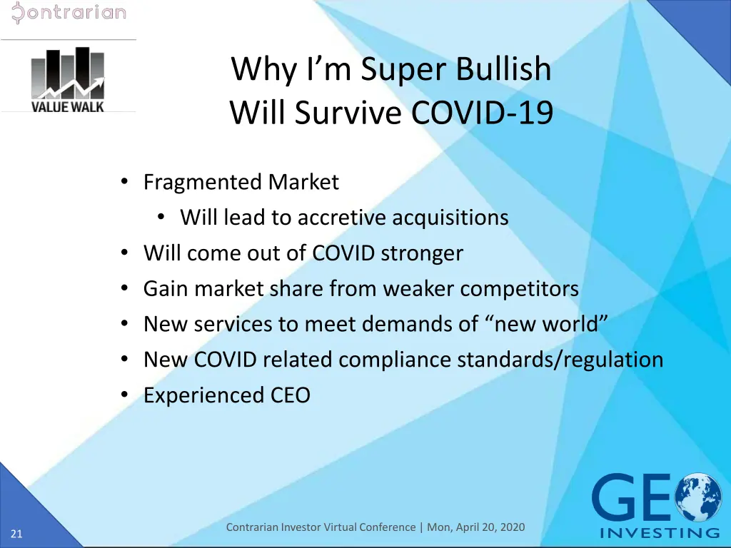 why i m super bullish will survive covid 19