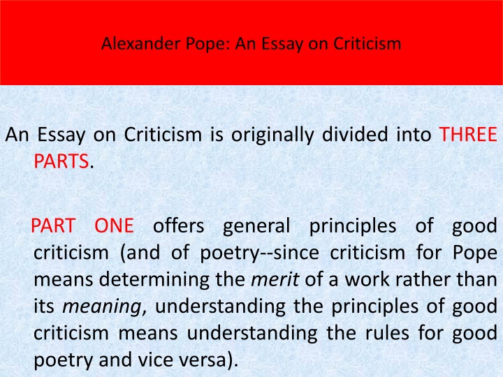 alexander pope an essay on criticism