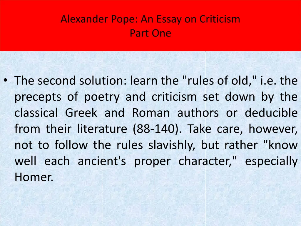 alexander pope an essay on criticism part one 2