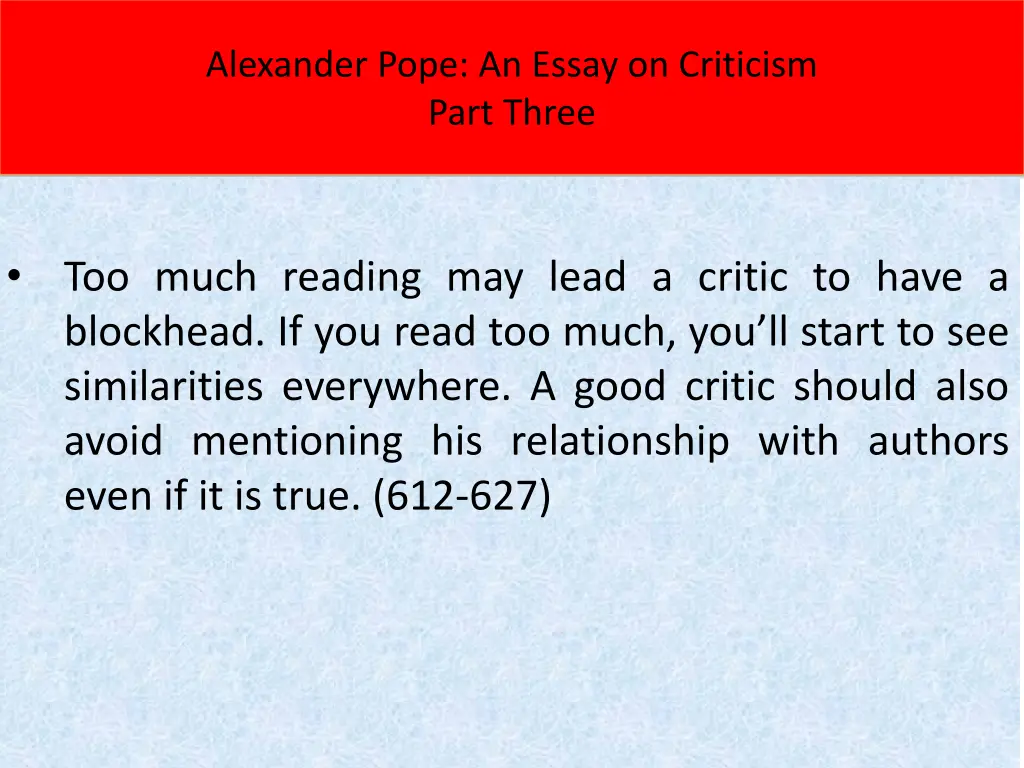 alexander pope an essay on criticism part three 3