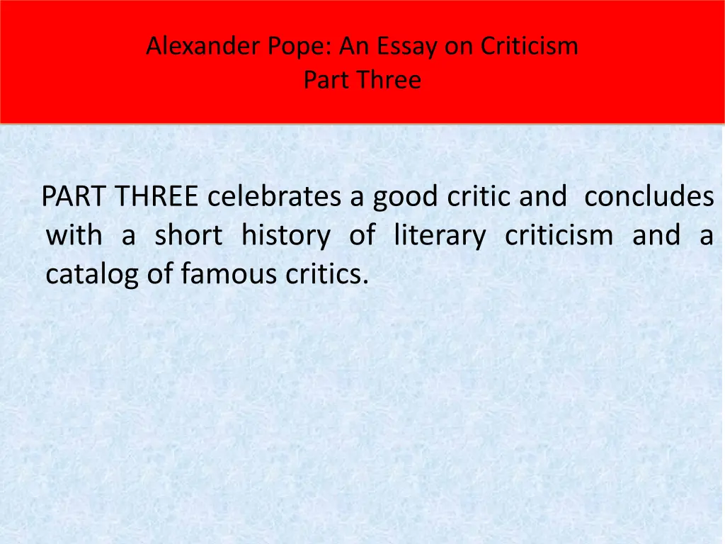 alexander pope an essay on criticism part three