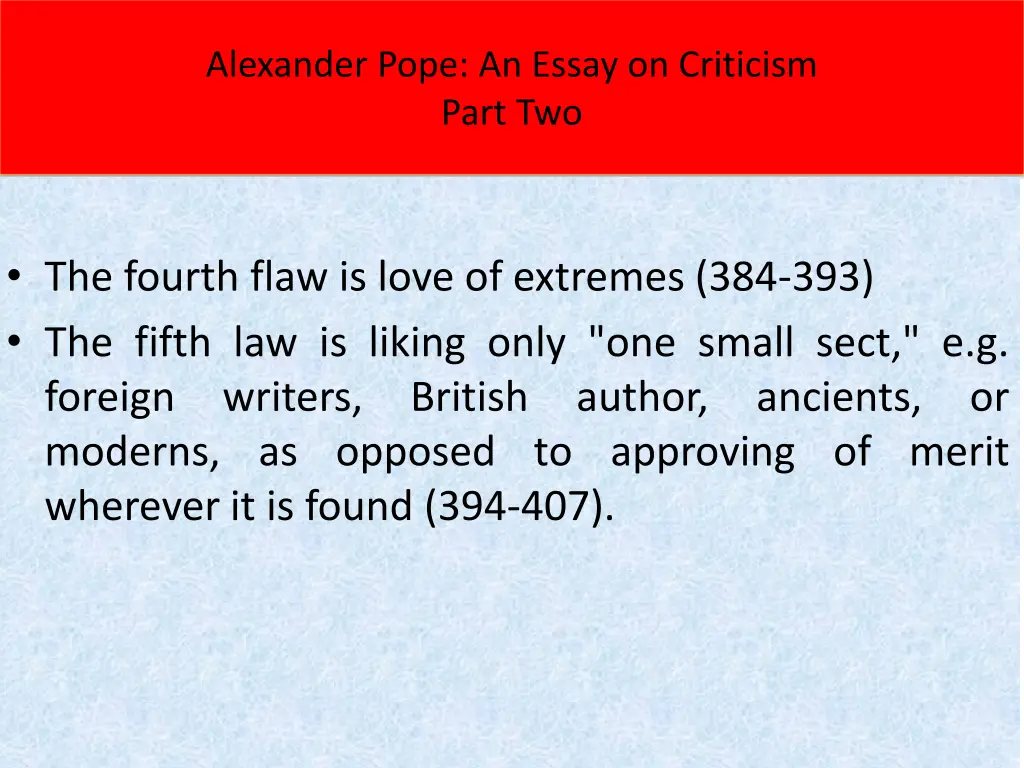 alexander pope an essay on criticism part two 3