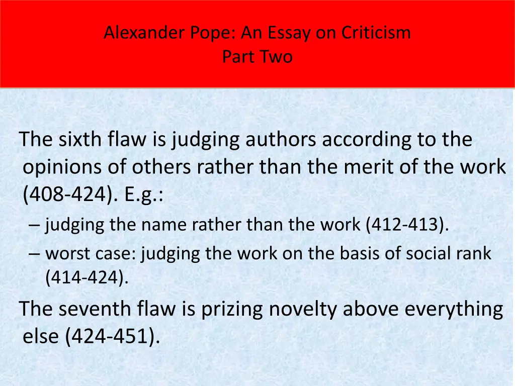 alexander pope an essay on criticism part two 4