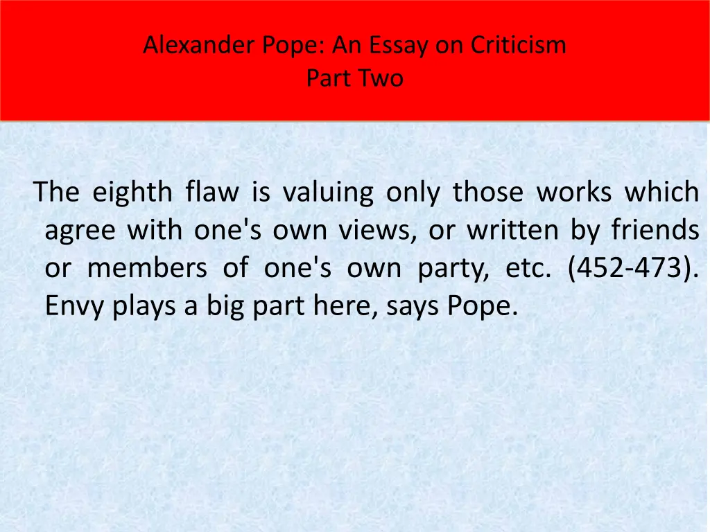 alexander pope an essay on criticism part two 5