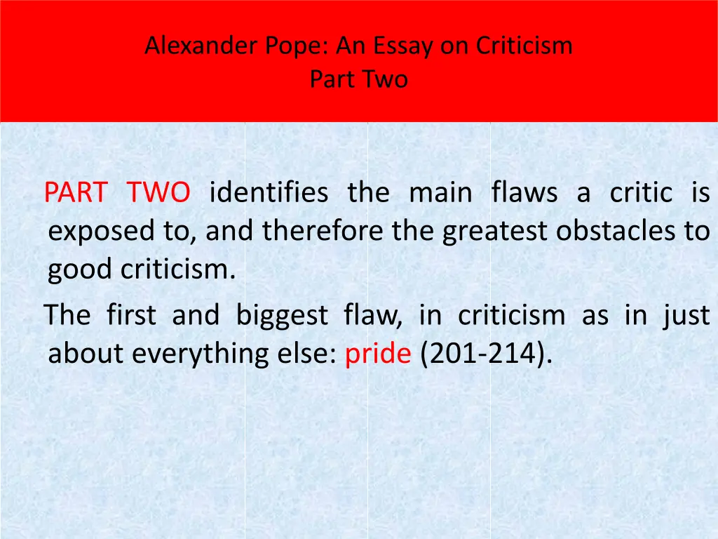 alexander pope an essay on criticism part two