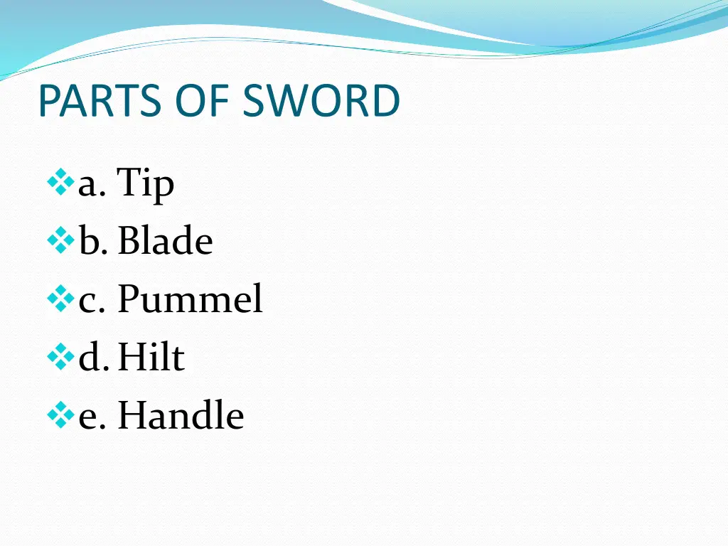 parts of sword