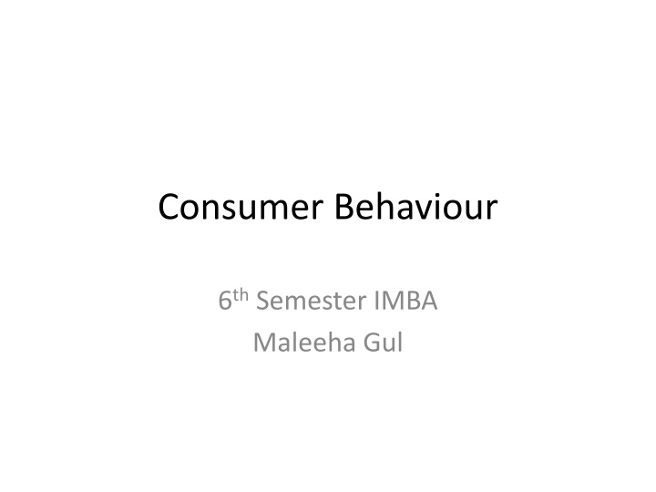 consumer behaviour