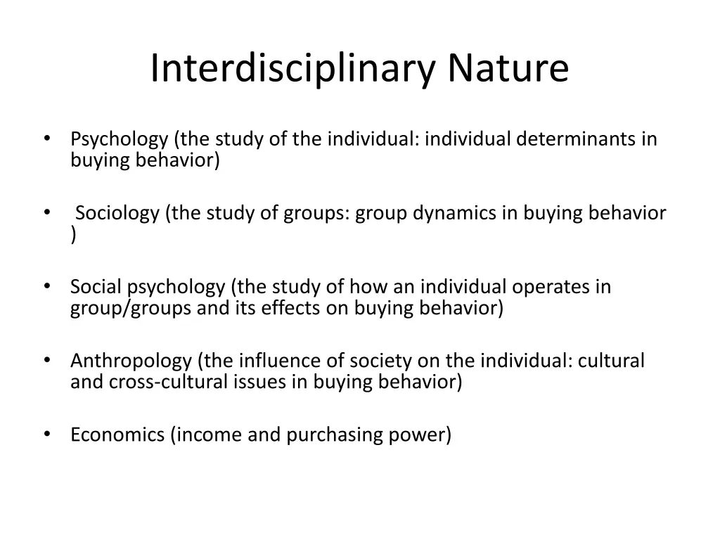 interdisciplinary nature