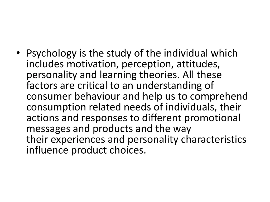 psychology is the study of the individual which