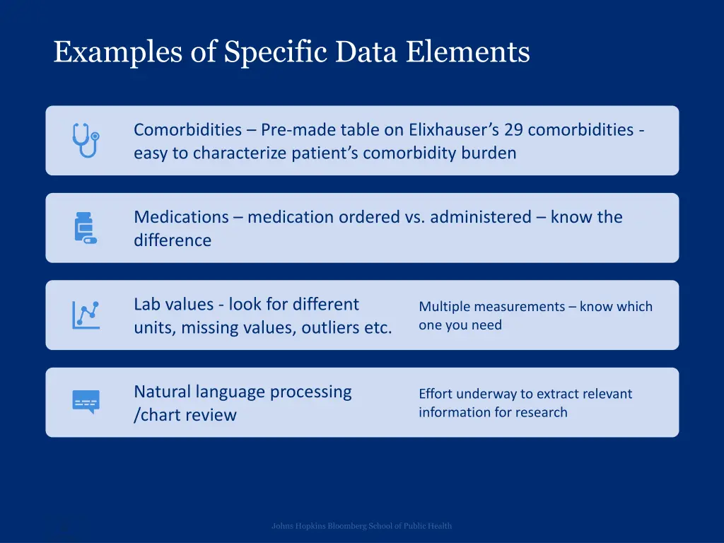 examples of specific data elements