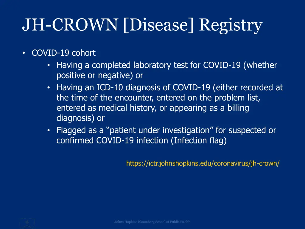 jh crown disease registry