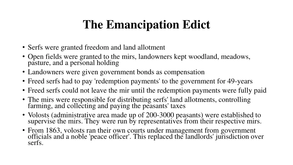 the emancipation edict