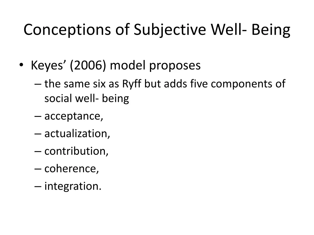 conceptions of subjective well being 6