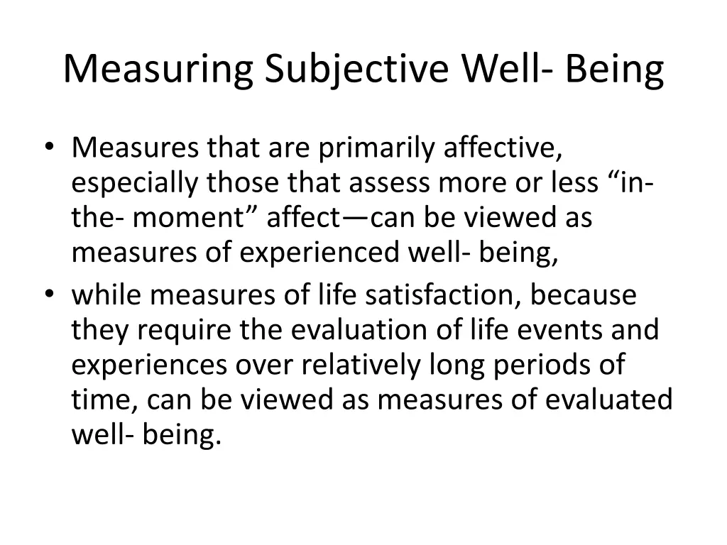 measuring subjective well being 1