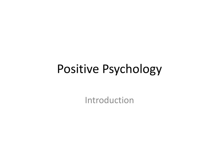 positive psychology