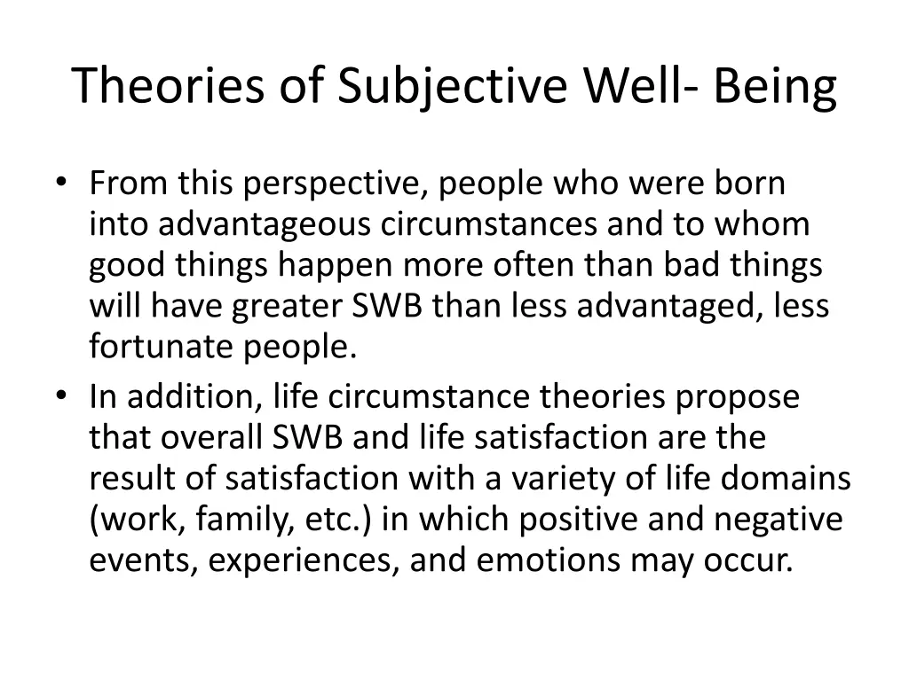 theories of subjective well being 1