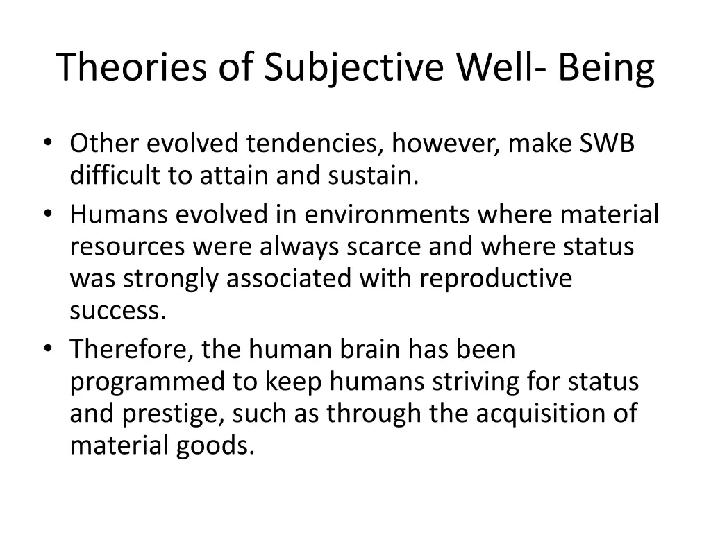 theories of subjective well being 10