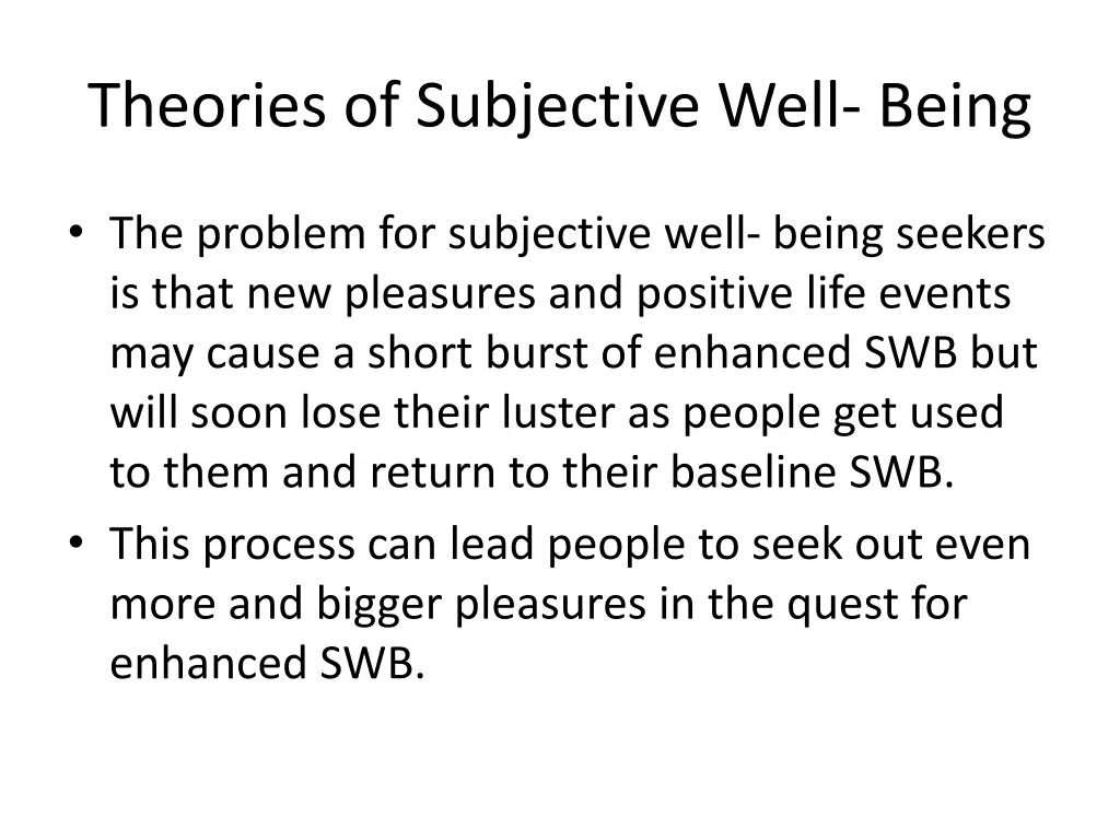 theories of subjective well being 13