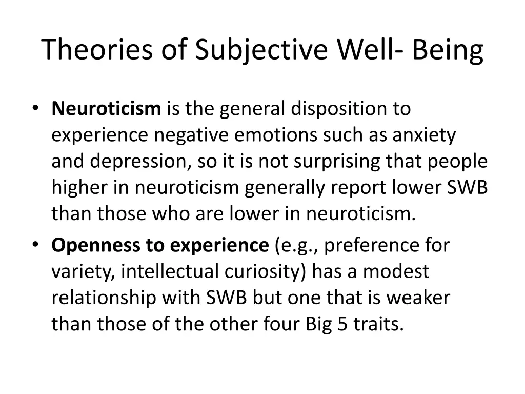 theories of subjective well being 5