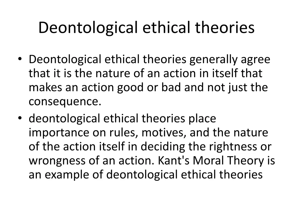 deontological ethical theories