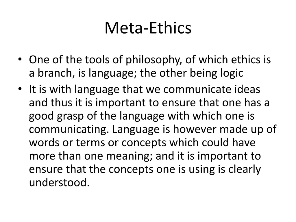 meta ethics