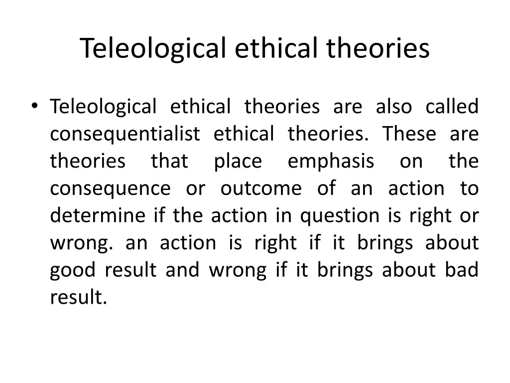 teleological ethical theories