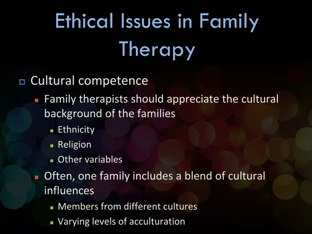 ethical issues in family therapy