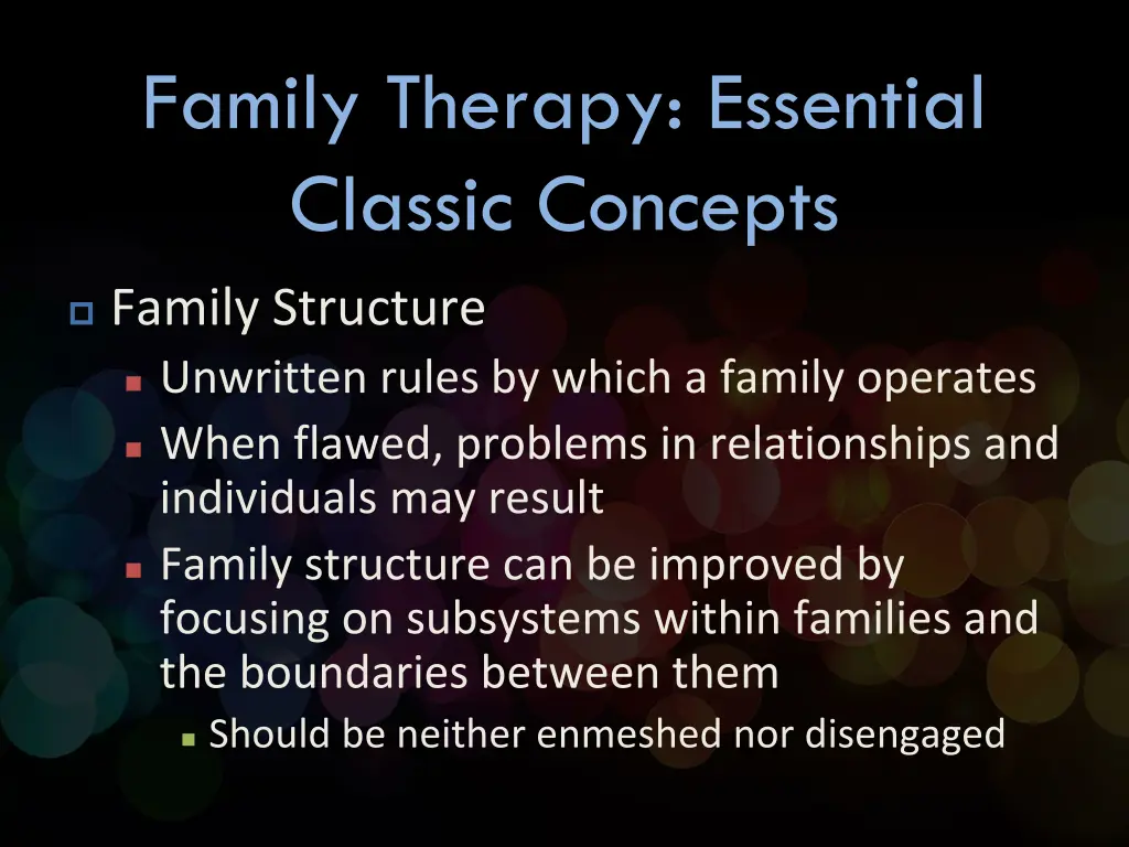 family therapy essential classic concepts