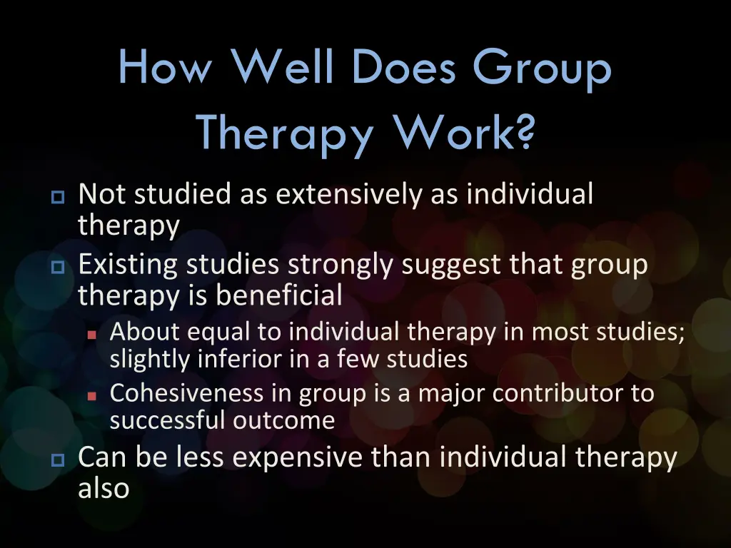 how well does group therapy work