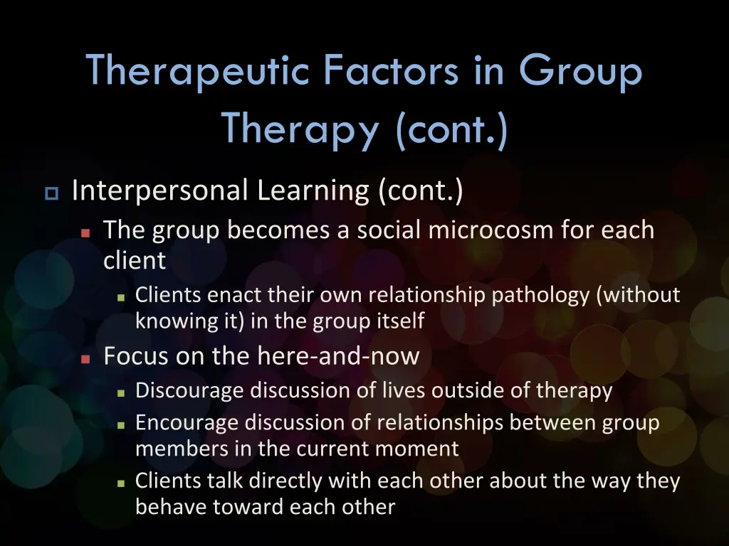 therapeutic factors in group therapy cont 2