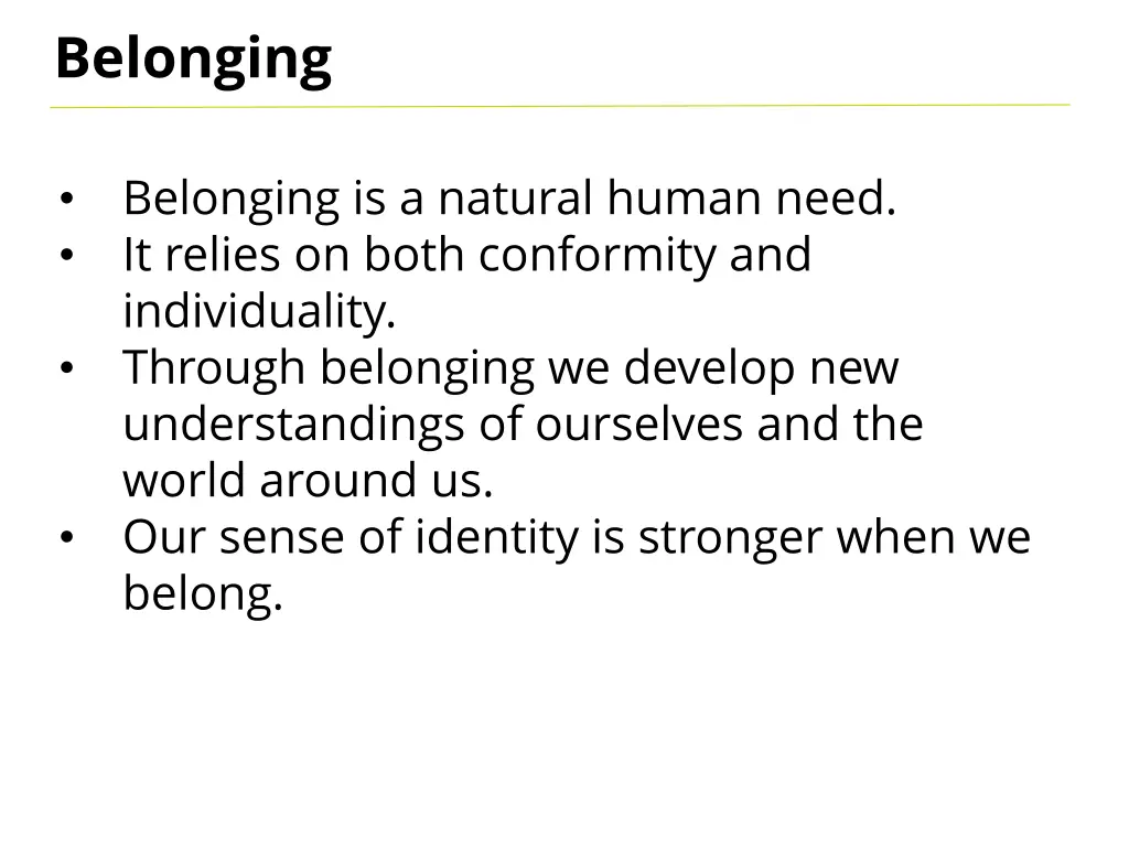 belonging