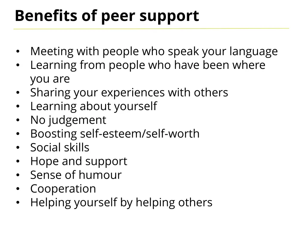 benefits of peer support