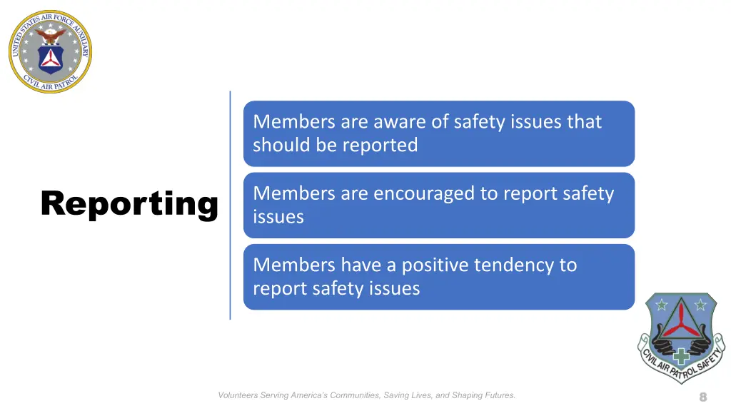 members are aware of safety issues that should