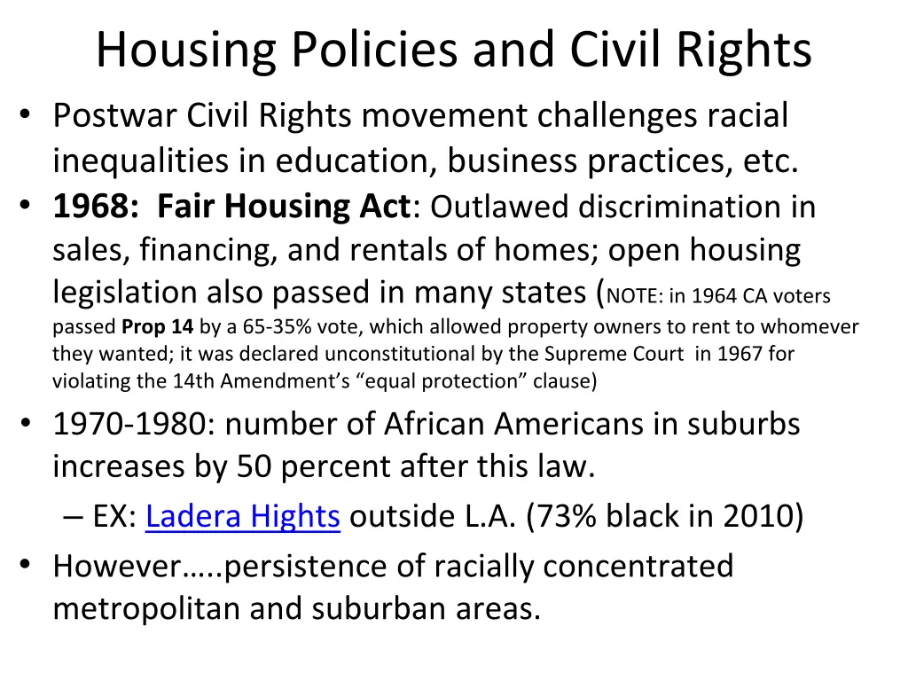 housing policies and civil rights postwar civil