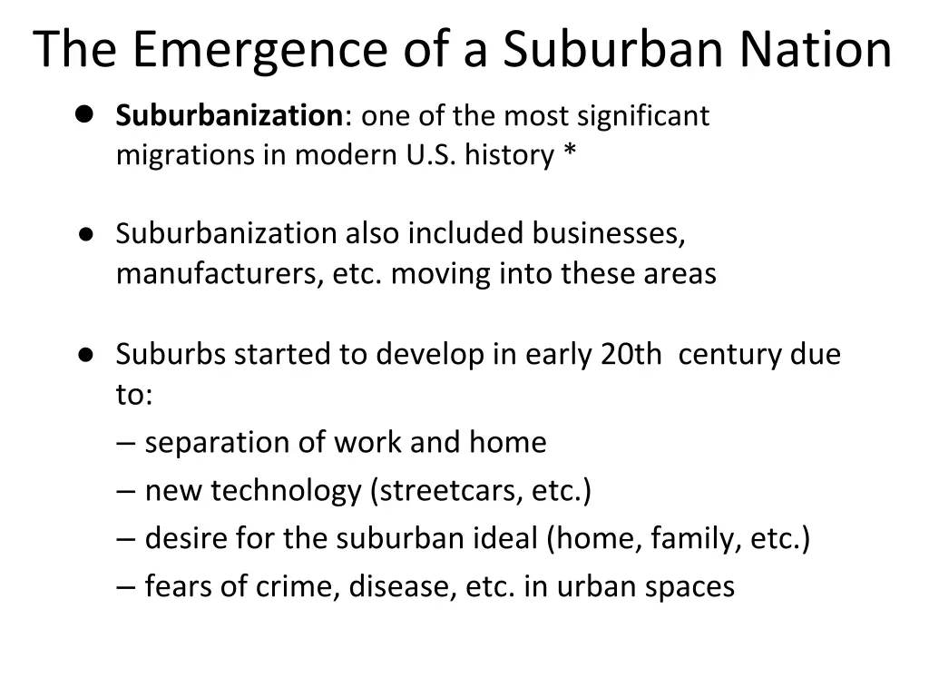 the emergence of a suburban nation