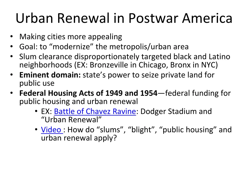 urban renewal in postwar america