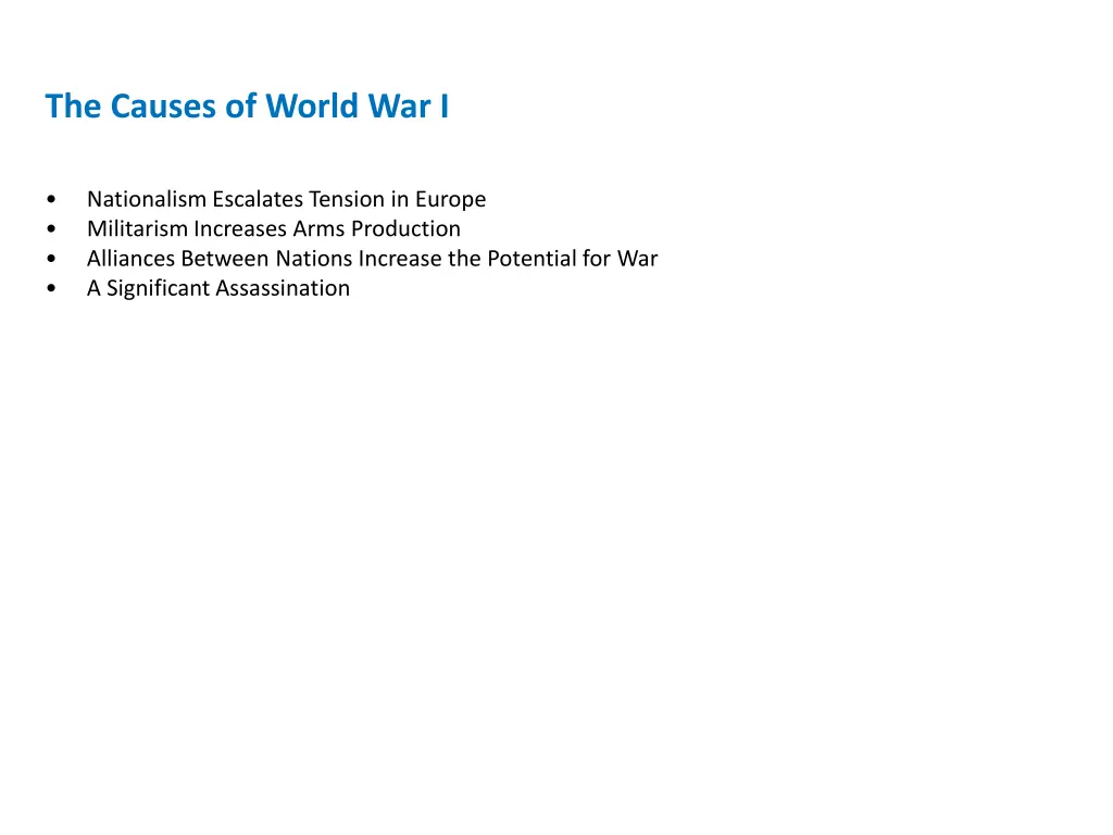 the causes of world war i 1