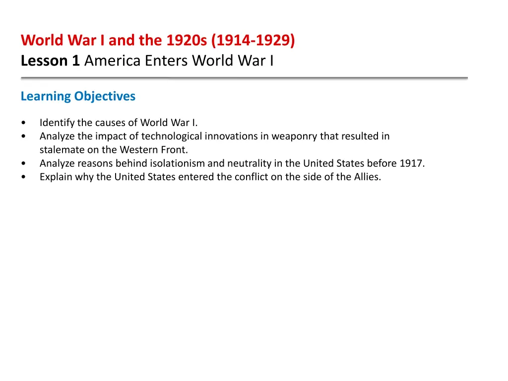 world war i and the 1920s 1914 1929 lesson