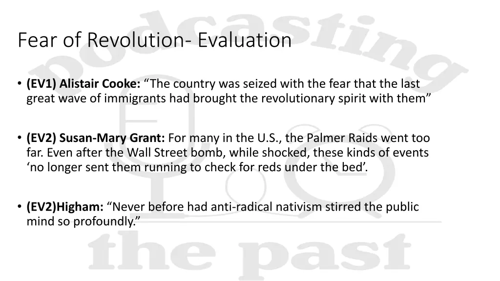 fear of revolution evaluation