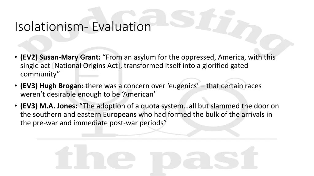 isolationism evaluation