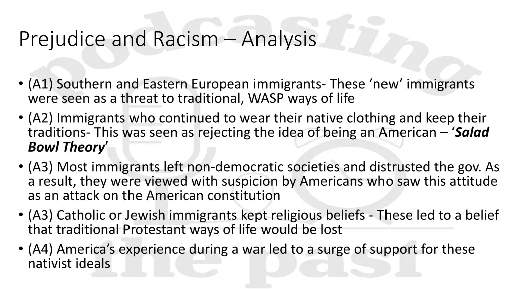 prejudice and racism analysis