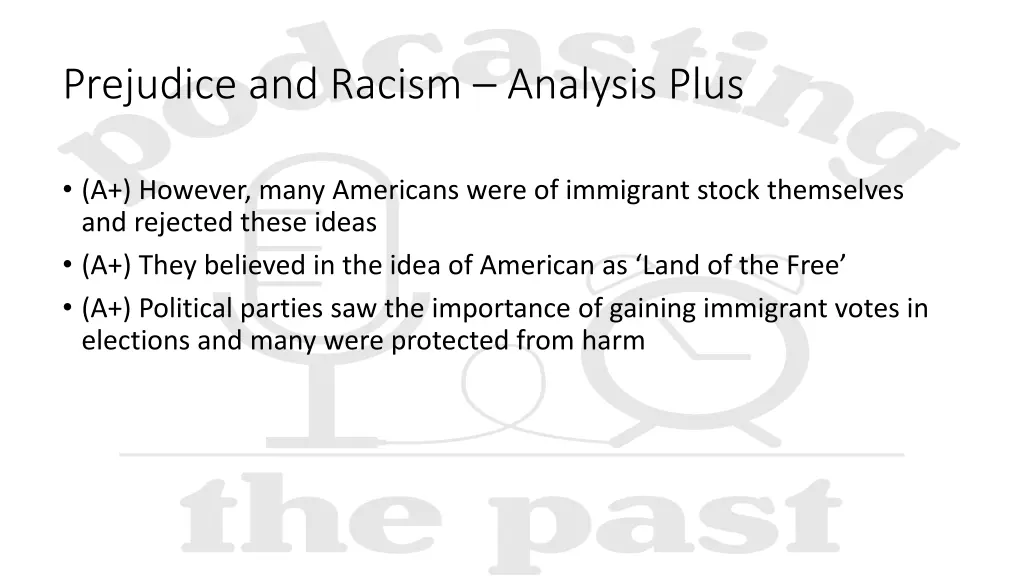 prejudice and racism analysis plus