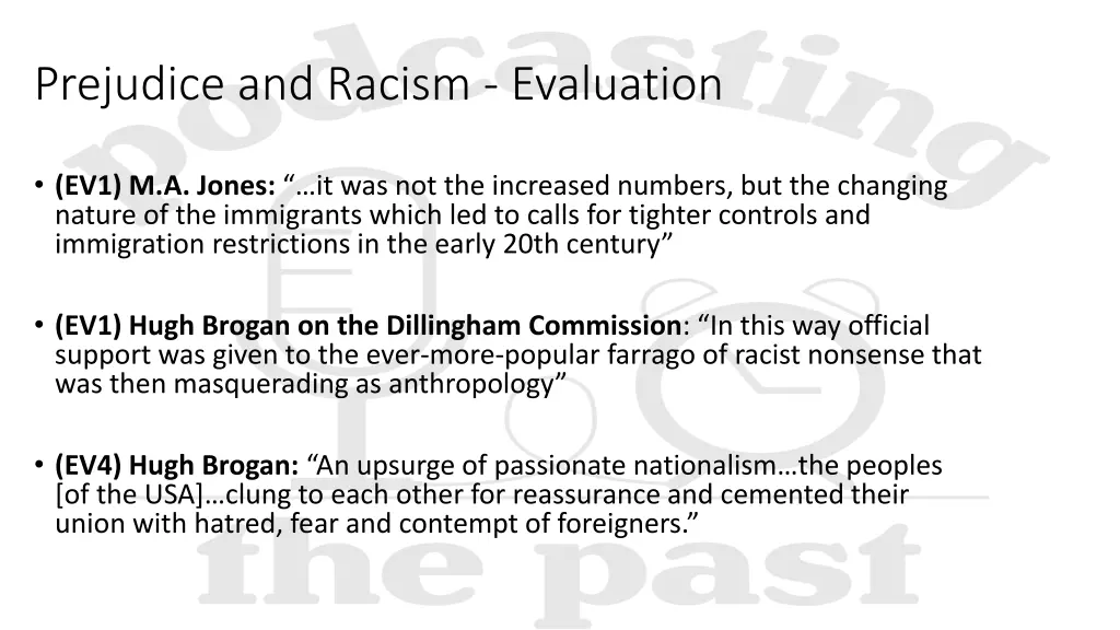 prejudice and racism evaluation