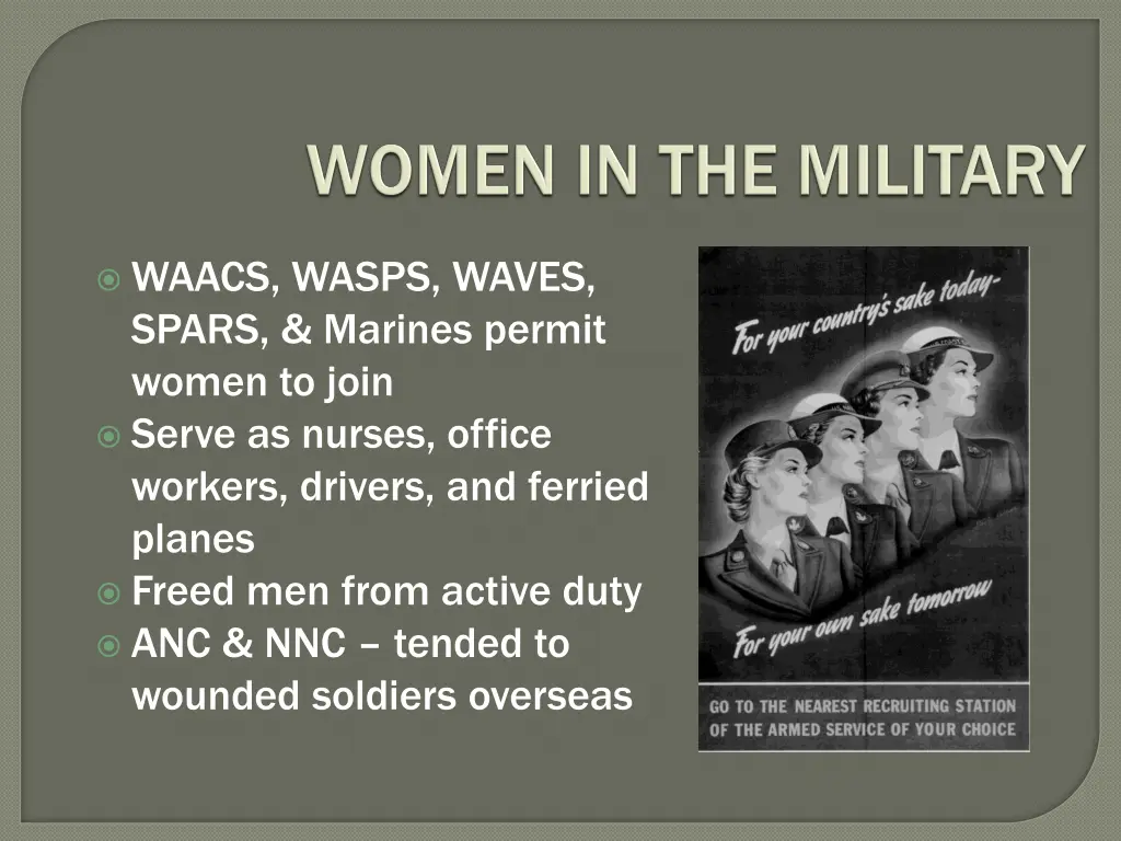 waacs wasps waves spars marines permit women